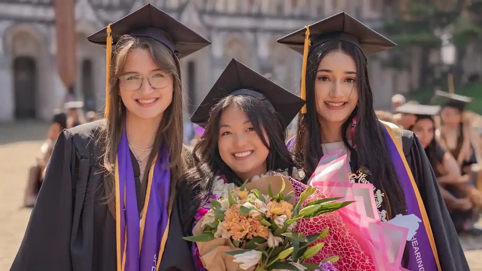 A graduate with her proud family